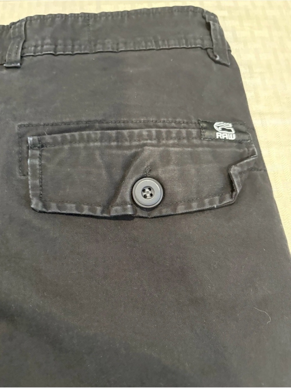 Y2K G-Star Raw Pants Size 34 Cargo Black Straight Leg Ankle Flood Pants - Picture 7 of 12